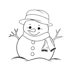 Cute Happy Snowman Doodle Christmas