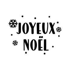 Joyeux Noel Christmas Holidays Text Snowflakes Words