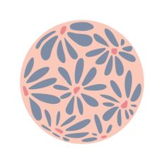 Abstract Wavy Flowers Groovy Design Circle Boho Botanical