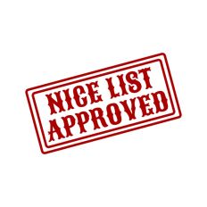 Nice List Approved Christmas Santa Gift Sticker Stamp