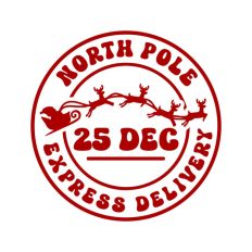 North Pole Christmas Stamp Sticker Postal Package