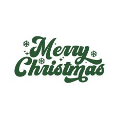 Merry Christmas Script Text Snowflakes