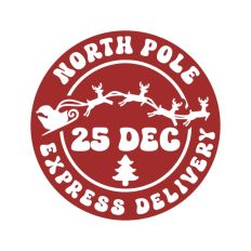 North Pole Christmas Stamp Sticker Postal Package
