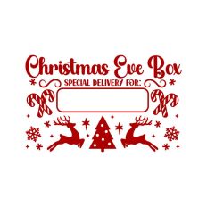 Christmas Eve Box Sticker Name Festive Gift