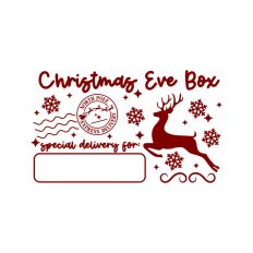 Christmas Eve Box Sticker Name Festive Gift