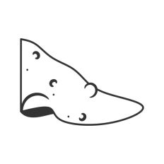 Witch Nose Warts Halloween Line Drawing