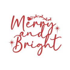 Merry And Bright Christmas Santa Quote Text Script