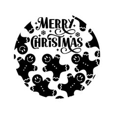 Gingerbread Circle Wreath Border Frame Christmas