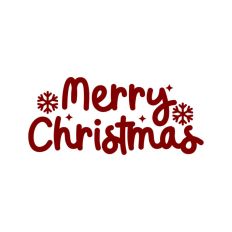Merry Christmas Script Text Snowflakes