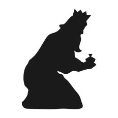 Three Wise Man King Jesus Nativity Scene Outline Silhouette