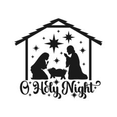 Nativity Scene Outline Silhouette Shape Mary Joseph Baby Jesus