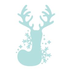 J Festive Christmas Alphabet Letter Antler Santa
