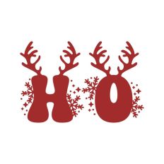 Ho Ho Ho Christmas Words Text Antler Quote
