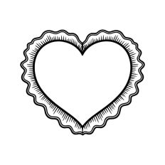 Ruffle Frilly Heart Frame Border Valentine's Day 