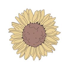Sunflower Face with Line Details