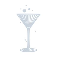 Ribbed Cocktail Martini Glass With Bubbles