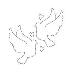 Pretty Doves Outline