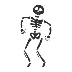 Cute Dancing Skeleton Sketch Drawing