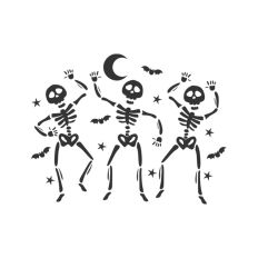 Cute Dancing Skeleton Sketch Drawing