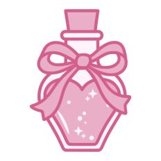 Love Potion Heart Shaped Bottle Valentine's Day Ribbon Bow