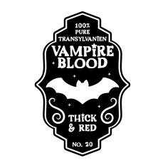 Vampire Blood Potion Bottle Label Halloween Witch 