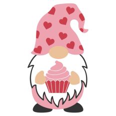 Cupcake Gonk Gnome Love Heart Valentine's Day