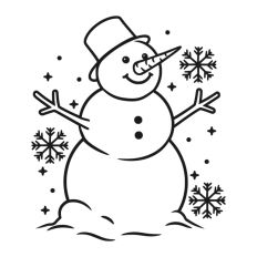 Cute Happy Snowman Doodle Christmas