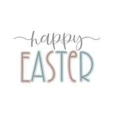 Happy Easter Quote Spring Bunny Pastel