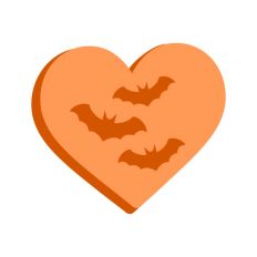 Spooky Bats Halloween Heart