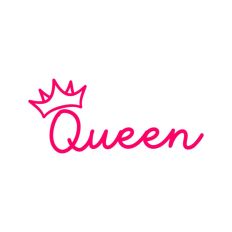 Queen Crown Tiara Royal Royalty Text Quote Script