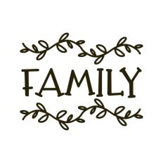 Family Love Floral Botanical Sign Vine Leaves Home