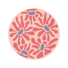 Abstract Wavy Flowers Groovy Design Circle Boho Botanical