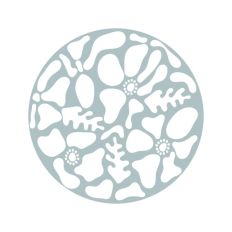 Abstract Wavy Flowers Groovy Design Circle Boho Botanical