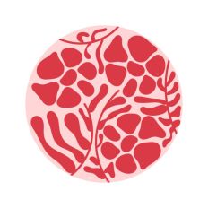 Abstract Wavy Flowers Groovy Design Circle Boho Botanical