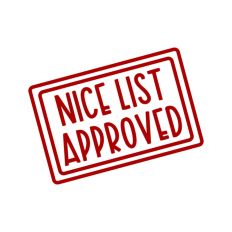 Nice List Approved Christmas Santa Gift Sticker Stamp