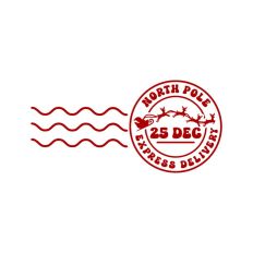 North Pole Christmas Stamp Sticker Postal Package