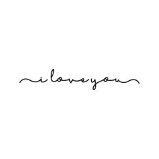 I Love You Script Fancy Text