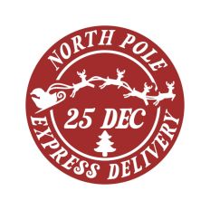 North Pole Christmas Stamp Sticker Postal Package