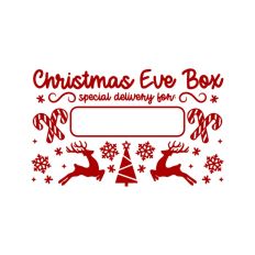 Christmas Eve Box Sticker Name Festive Gift