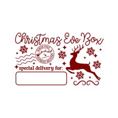 Christmas Eve Box Sticker Name Festive Gift