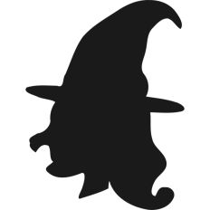 Witch Head Silhouette Outline Hat Halloween