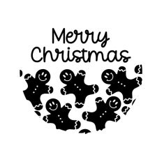 Gingerbread Circle Wreath Border Frame Christmas