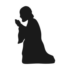 Nativity Scene Outline Silhouette Shape Mary Joseph