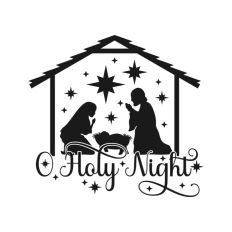 Nativity Scene Outline Silhouette Shape Mary Joseph Baby Jesus