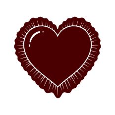 Ruffle Frilly Heart Frame Border Valentine's Day 