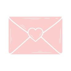 Love Letter Heart Envelope Heart Stamp Doodle Sketch Style