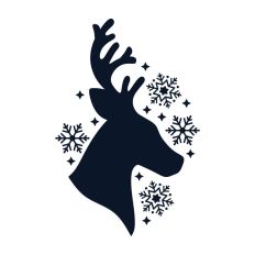 Stag Deer Reindeer Head Shape Silhouette Christmas