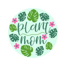 Plant Mom Tropical Leaves Circle