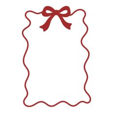 Frilly Ribbon Bow Border Wavy