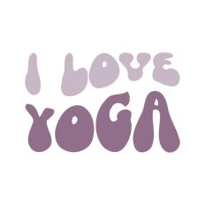 I Love Yoga Wavy Text Quote